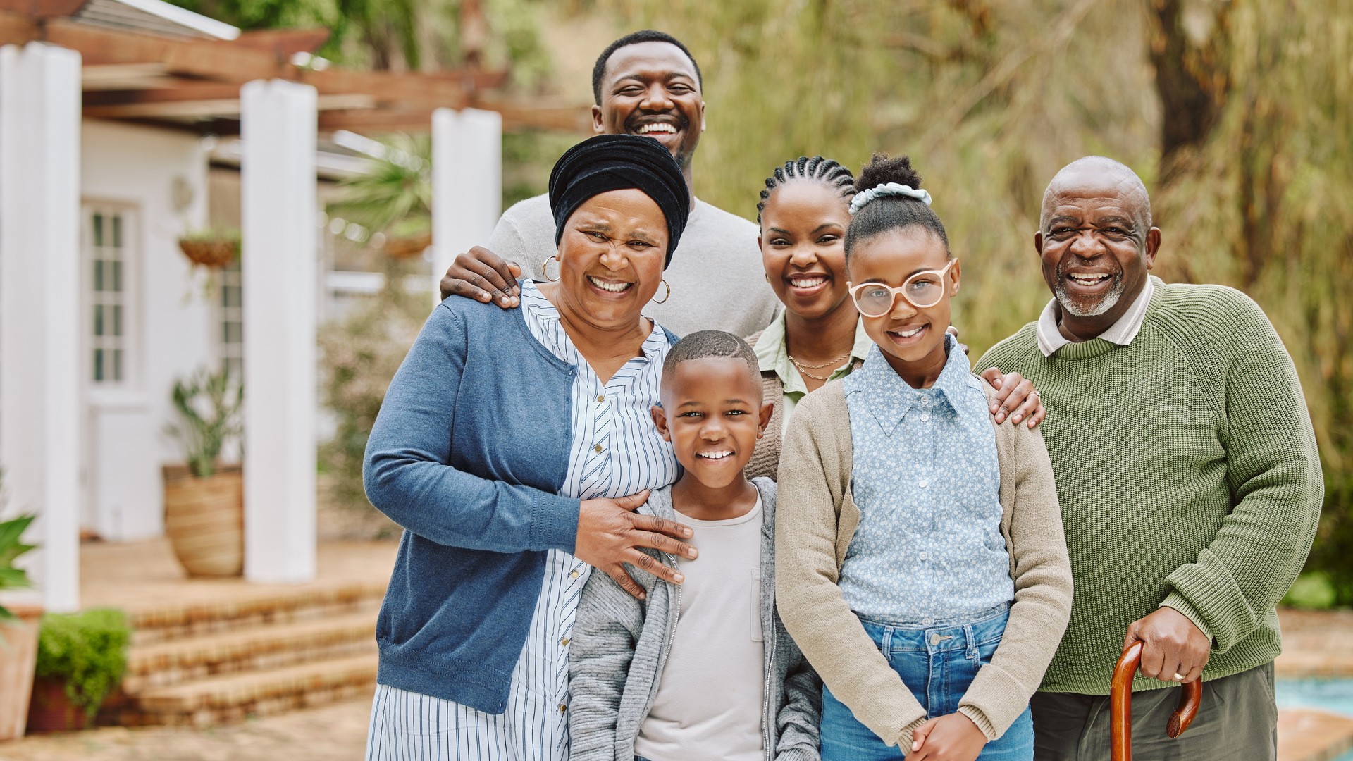 Happy family smiling together