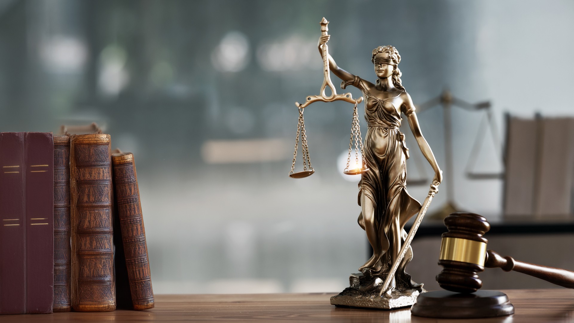 Scales of justice with a gavel